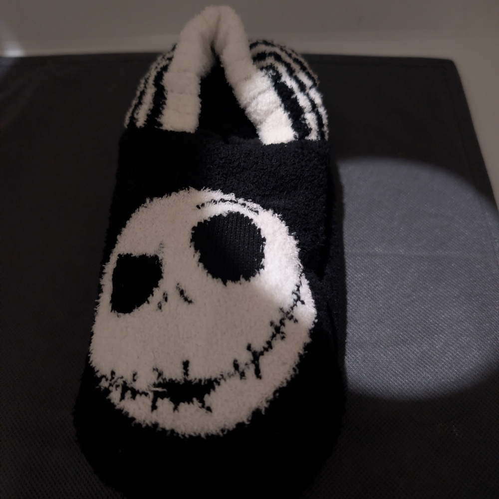 Disney Black and White Jack Skellington Slippers